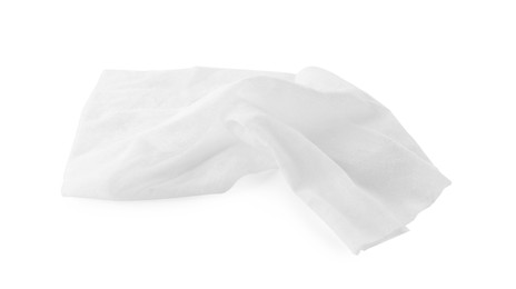 Photo of One clean wet wipe isolated on white