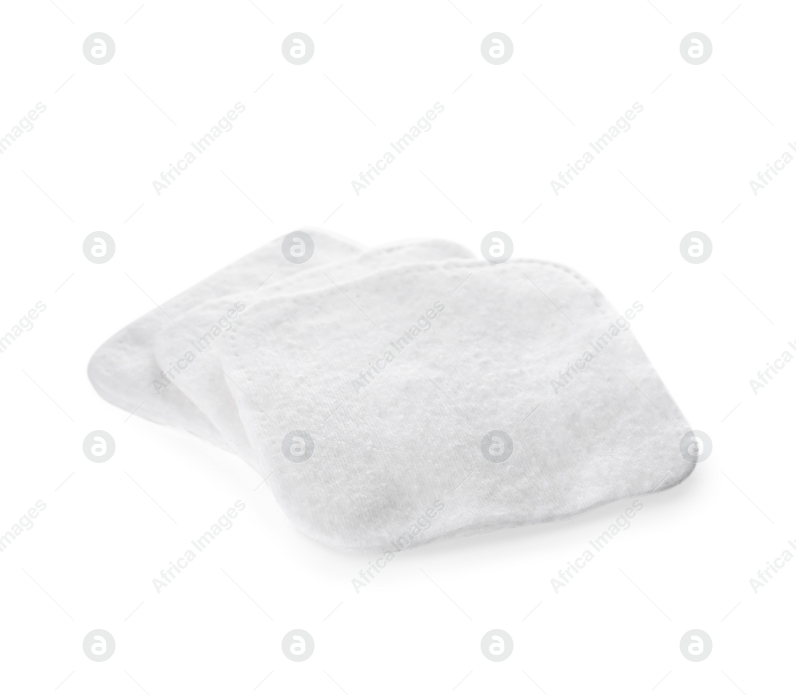 Photo of Soft clean cotton pads on white background