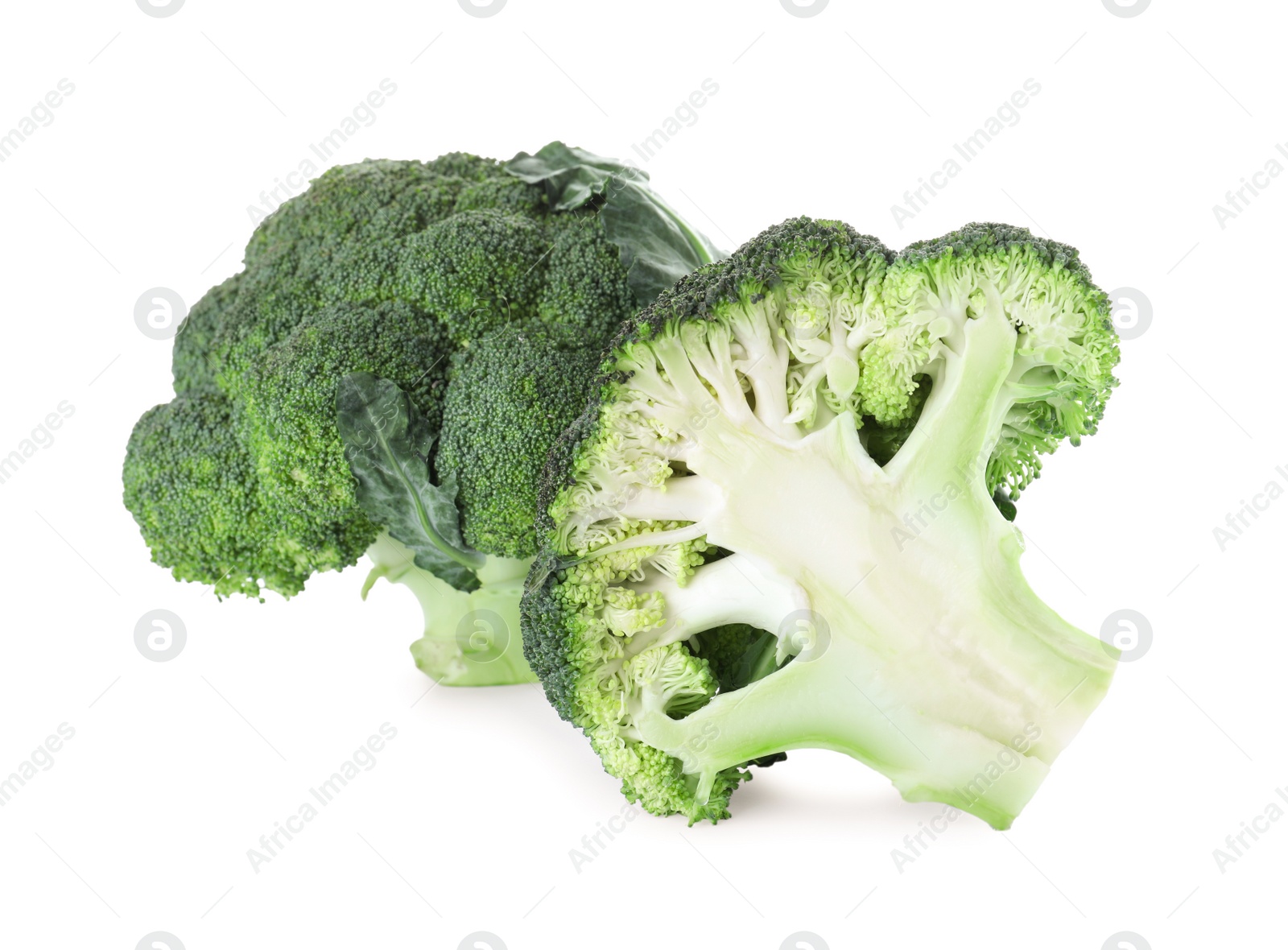 Photo of Fresh green broccoli isolated on white. Organic food