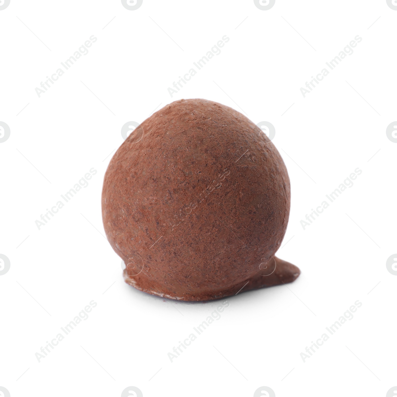 Photo of Delicious chocolate truffle candy isolated on white