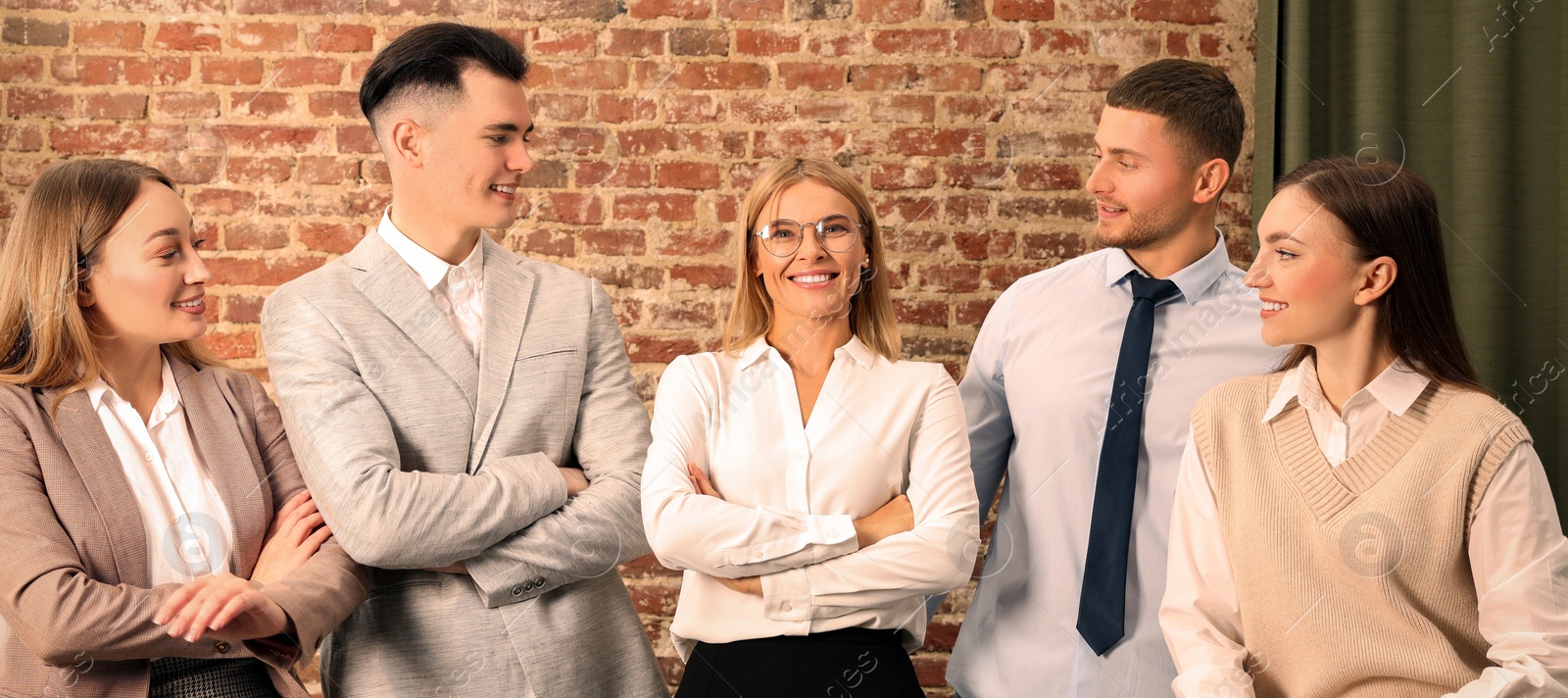 Image of Business partners. Group of people together in office. Banner design