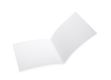 Photo of Blank paper brochure isolated on white. Mockup for design