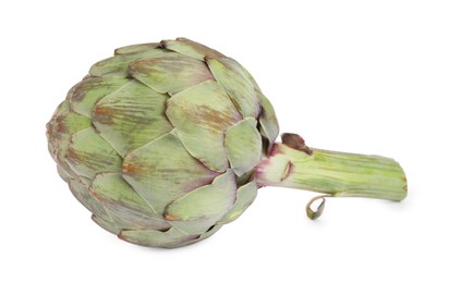 Whole fresh raw artichoke isolated on white