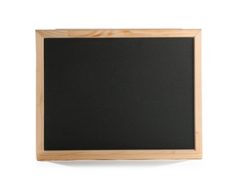 Photo of Small empty chalkboard, isolated on white
