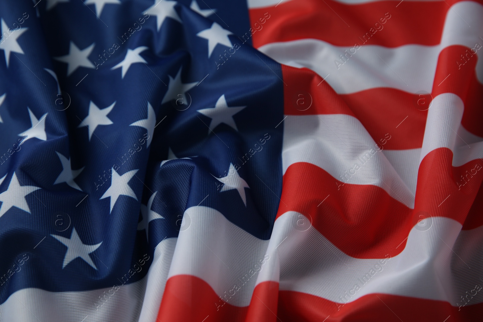 Photo of Flag of USA as background, closeup view