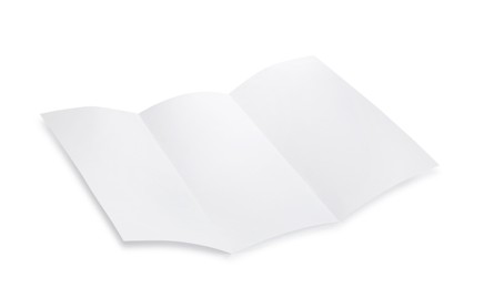 Blank paper brochure isolated on white. Mockup for design