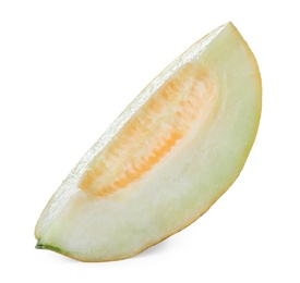 Piece of delicious honeydew melon isolated on white