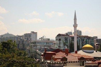 BATUMI, GEORGIA - AUGUST 28, 2022: Cityscape with modern buildings