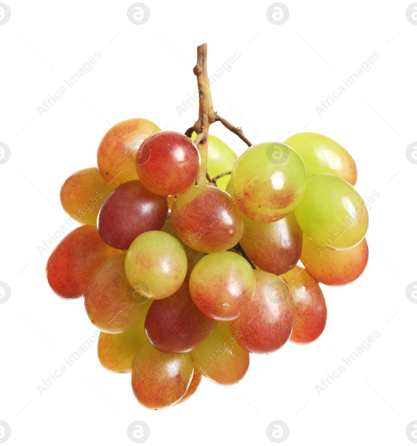 Photo of Bunch of fresh ripe juicy grapes on white background