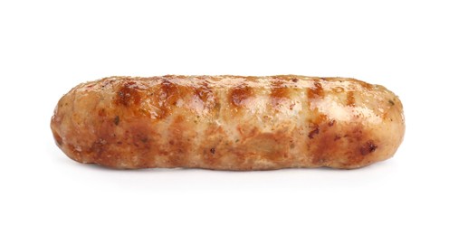 Photo of Tasty fresh grilled sausage isolated on white