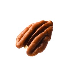 One tasty pecan nut isolated on white