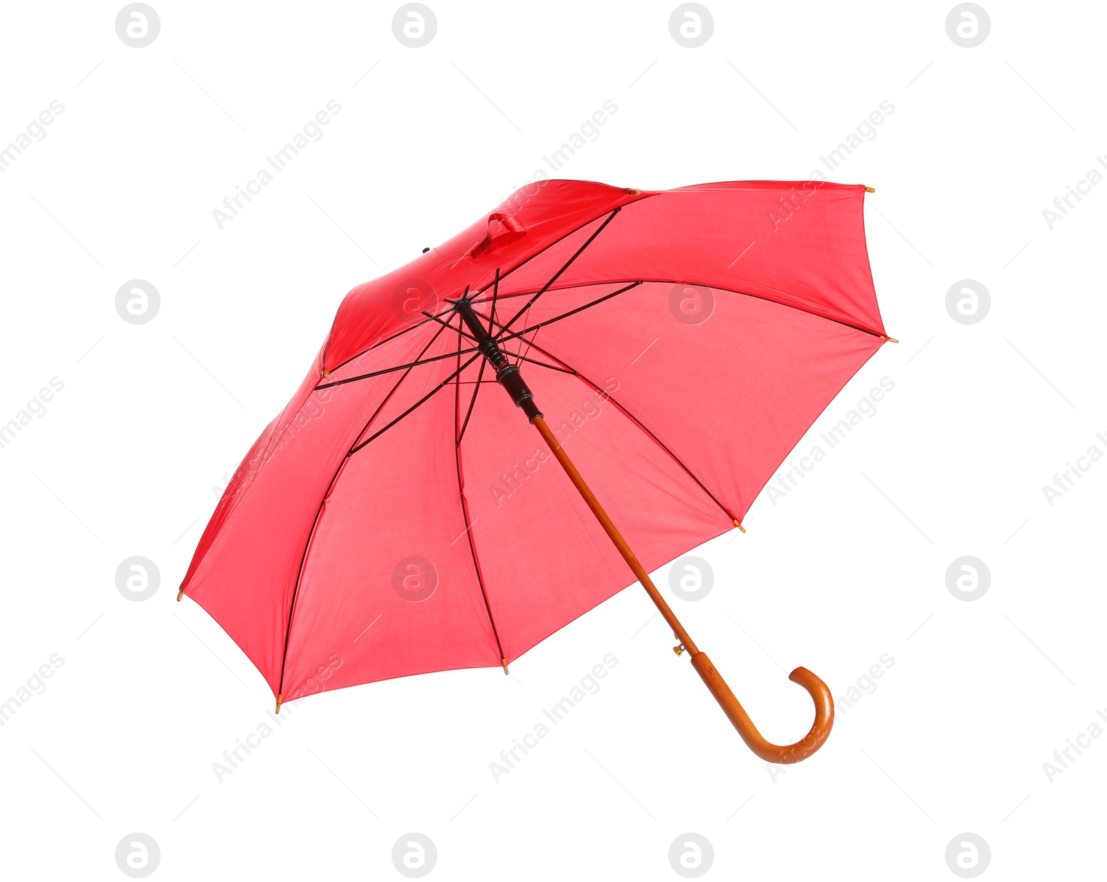 Photo of Beautiful open umbrella on white background