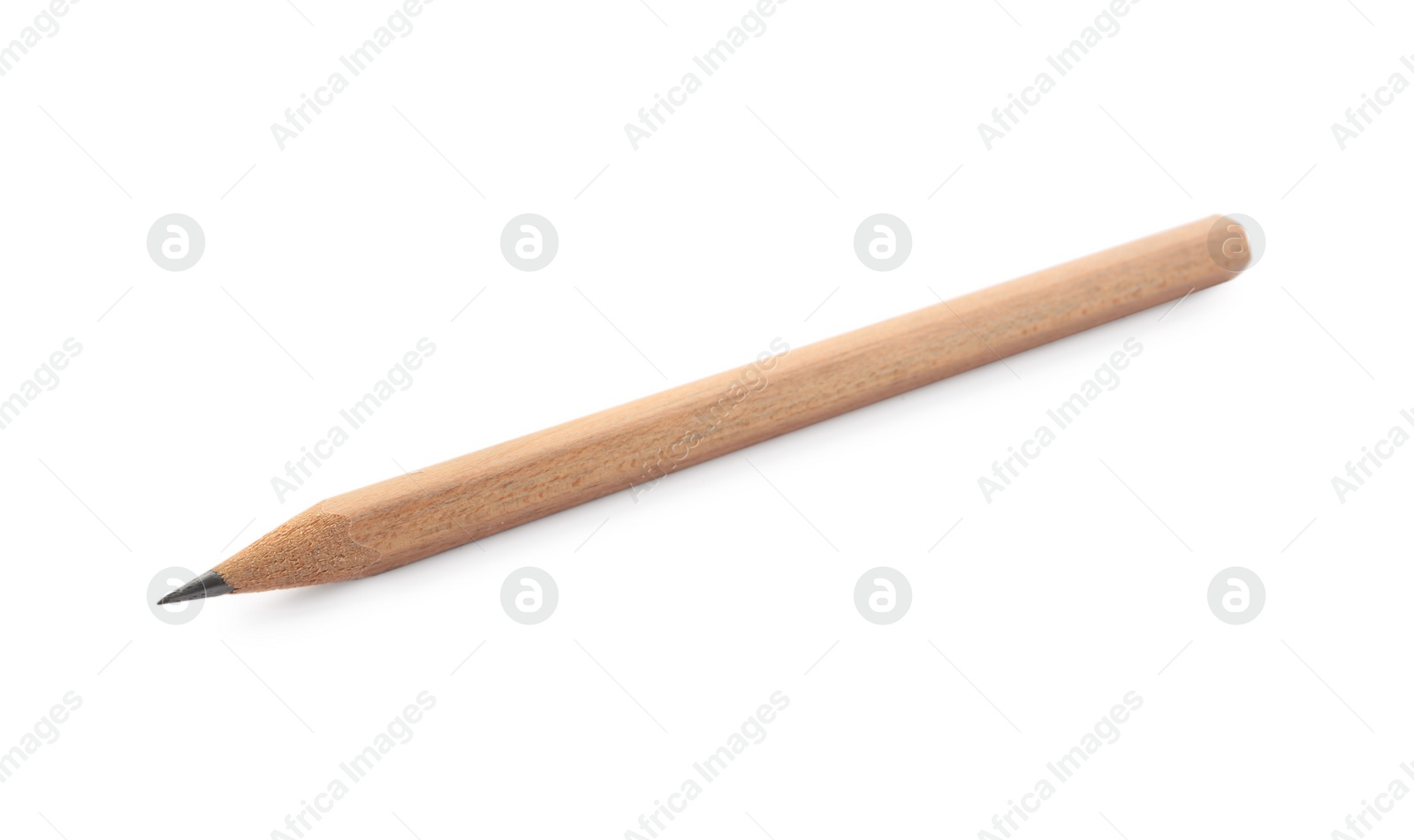 Photo of Sharp graphite pencil isolated on white. School stationery