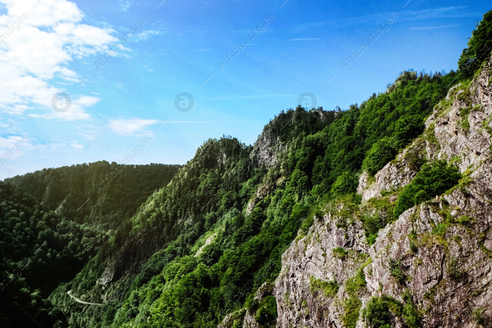 Photo of Picturesque view of beautiful mountains on sunny day