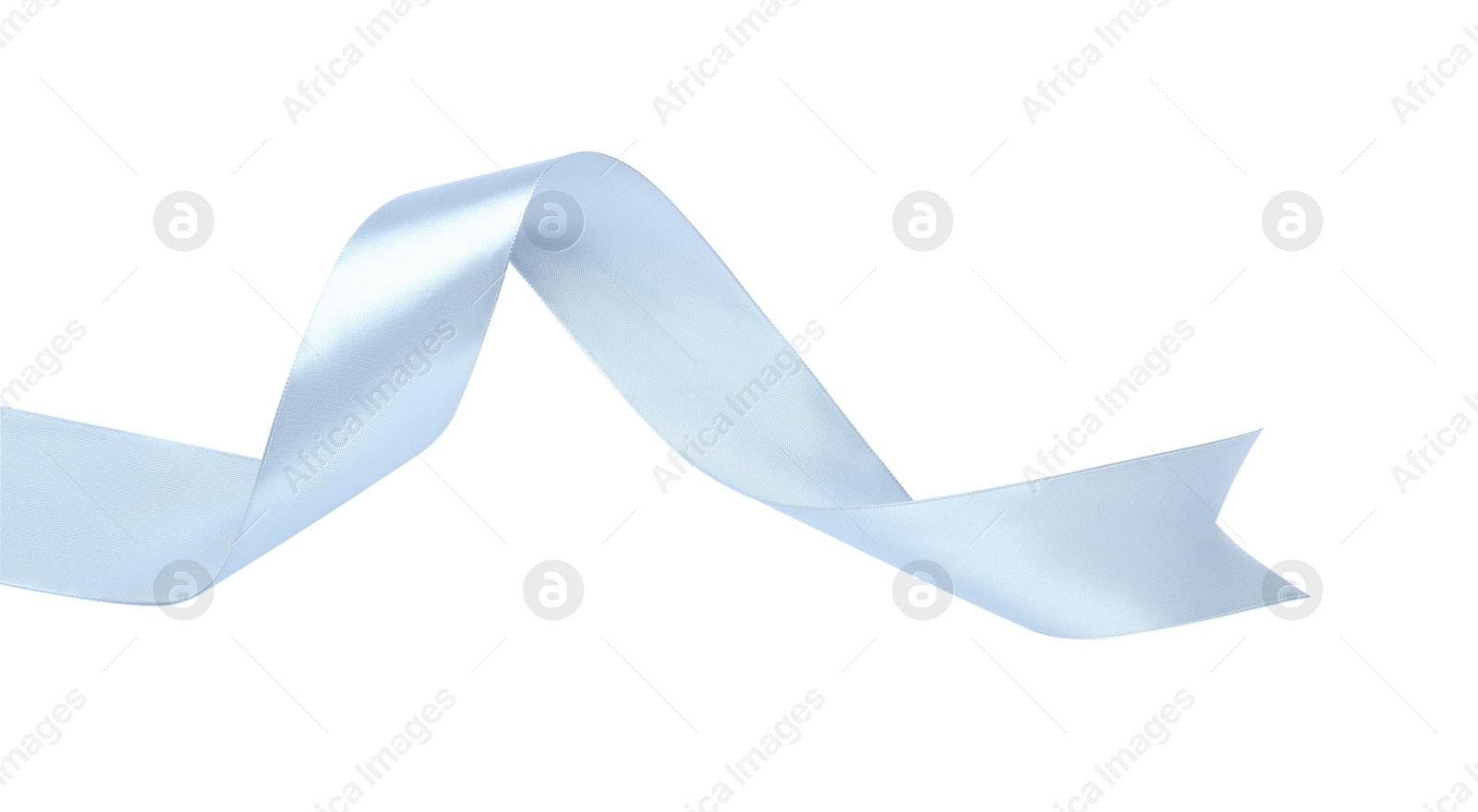 Photo of Beautiful ribbon isolated on white, top view