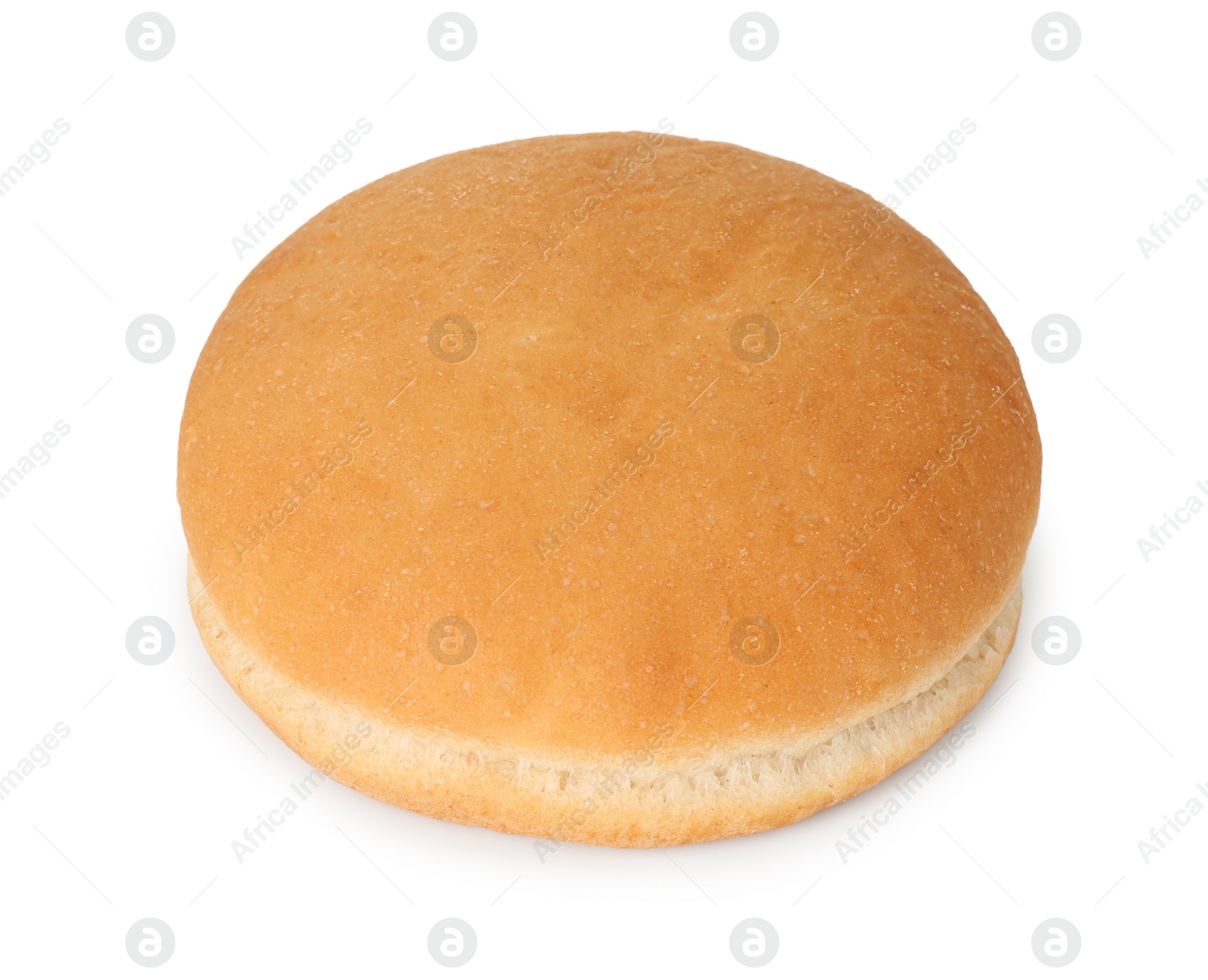 Photo of One fresh burger bun isolated on white