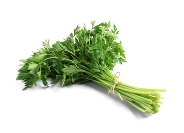 Photo of Bunch of fresh parsley isolated on white