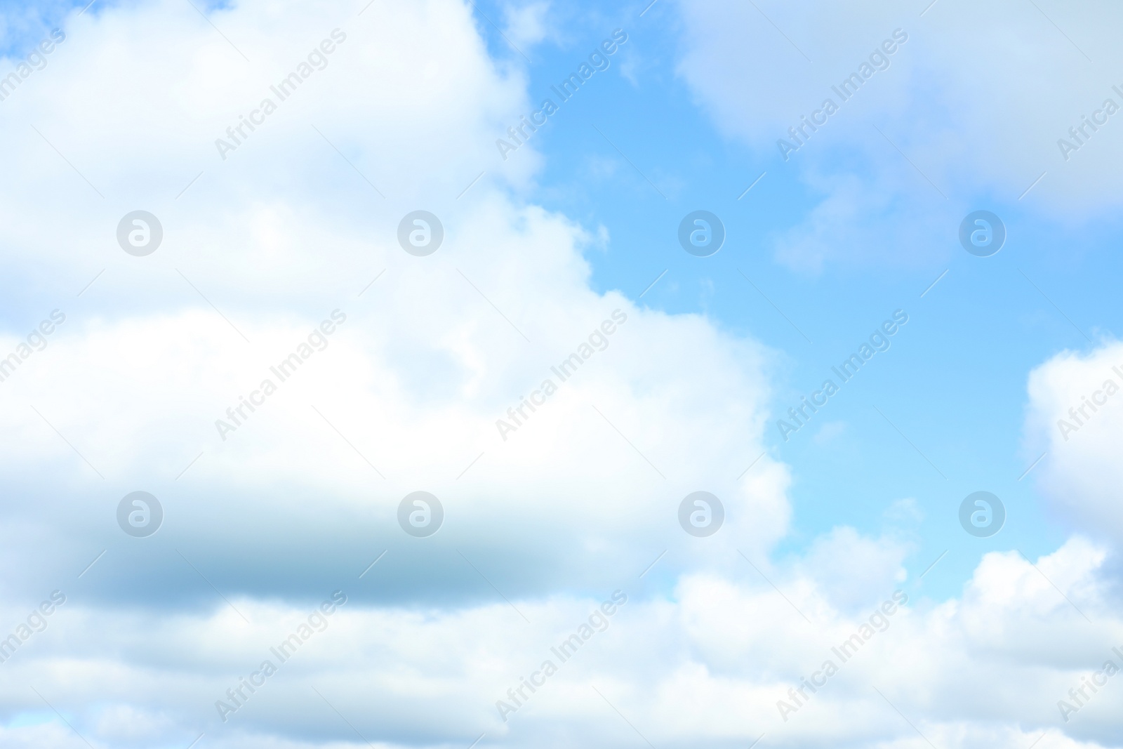 Photo of View of beautiful blue sky with fluffy clouds