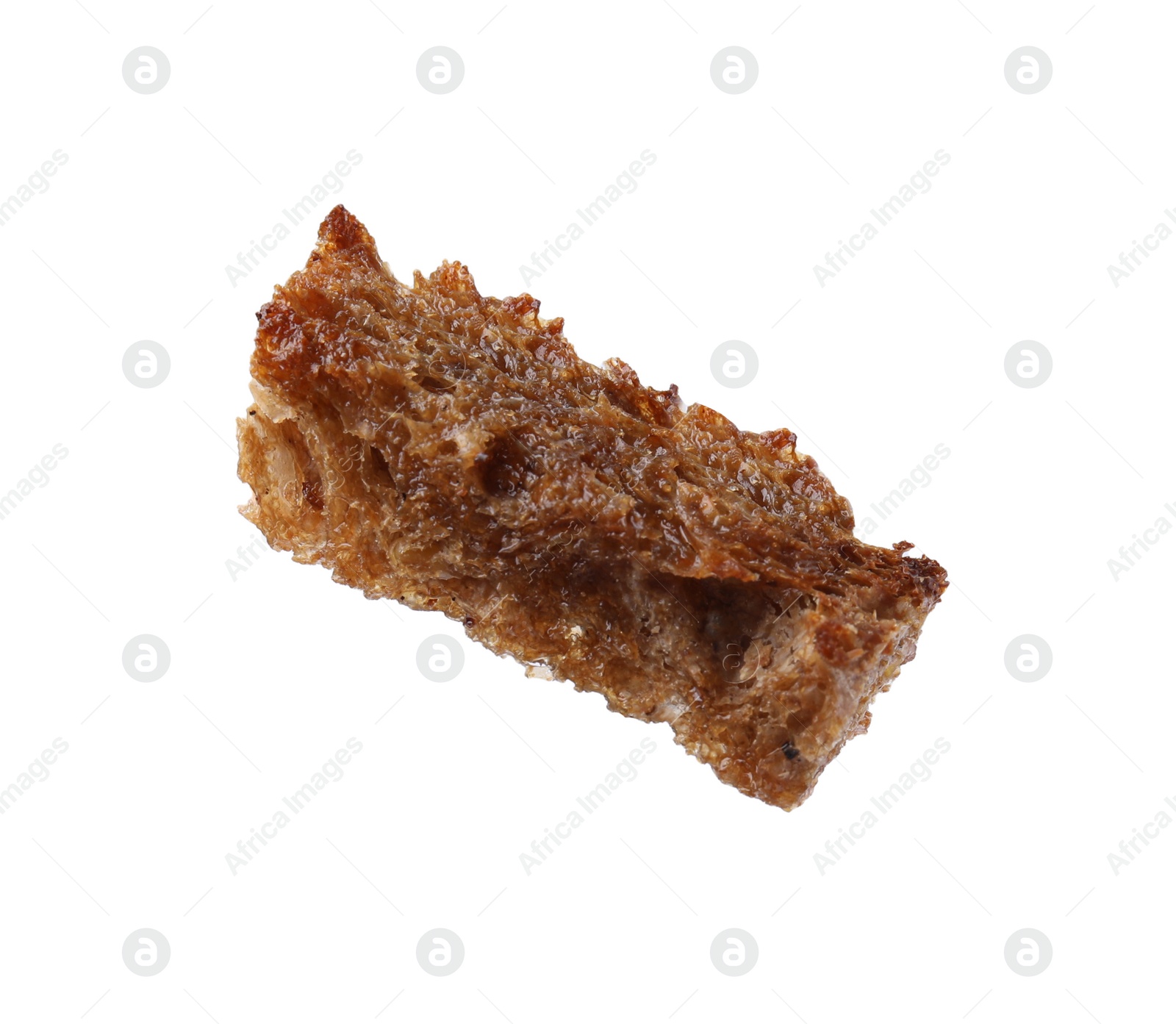 Photo of One delicious crispy rusk isolated on white