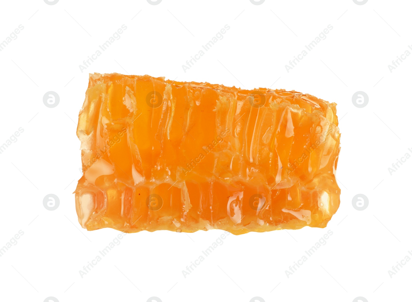 Photo of Natural honeycomb with tasty honey isolated on white