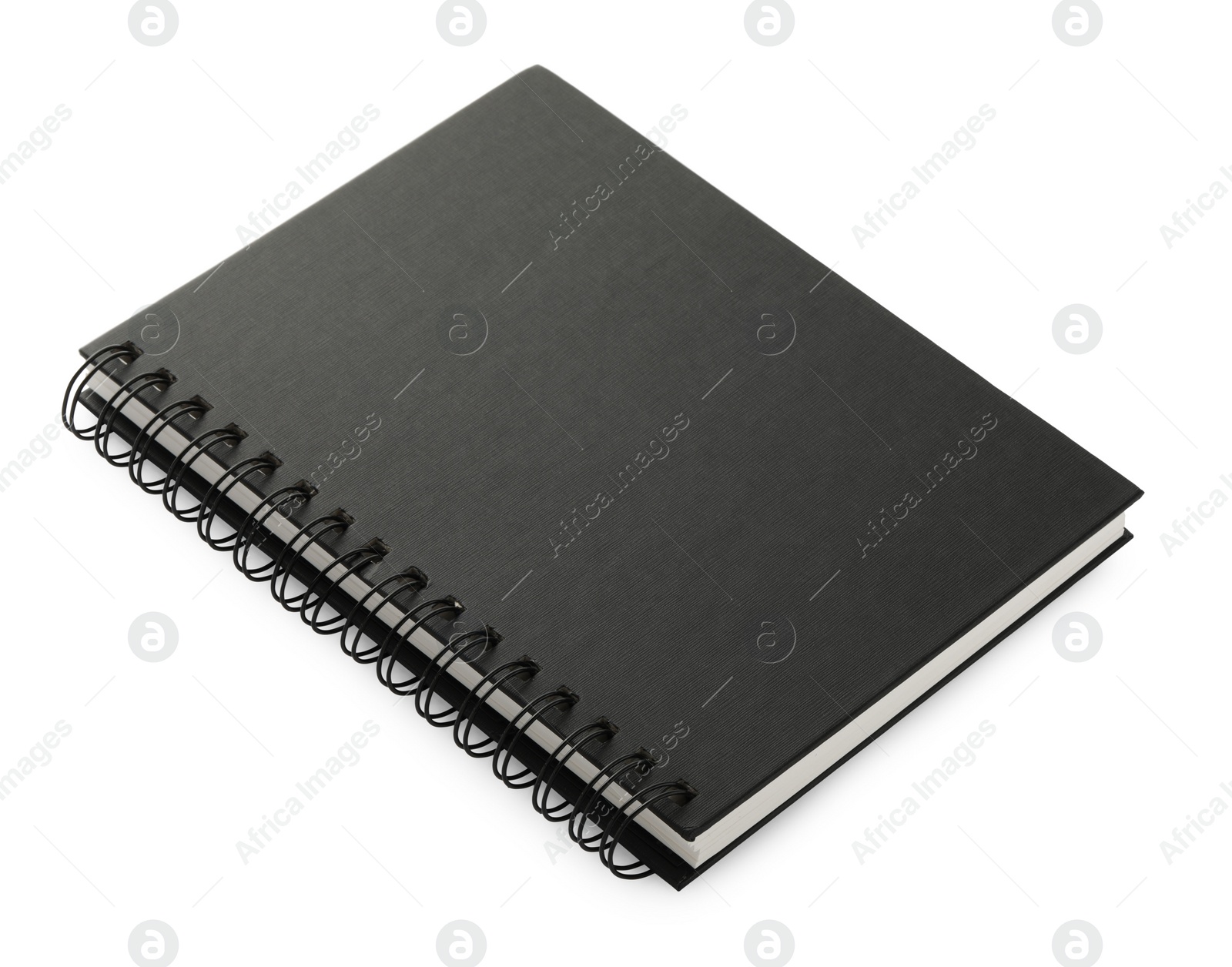 Photo of Closed black office notebook isolated on white