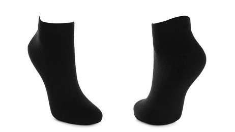 Image of Pair of black socks isolated on white