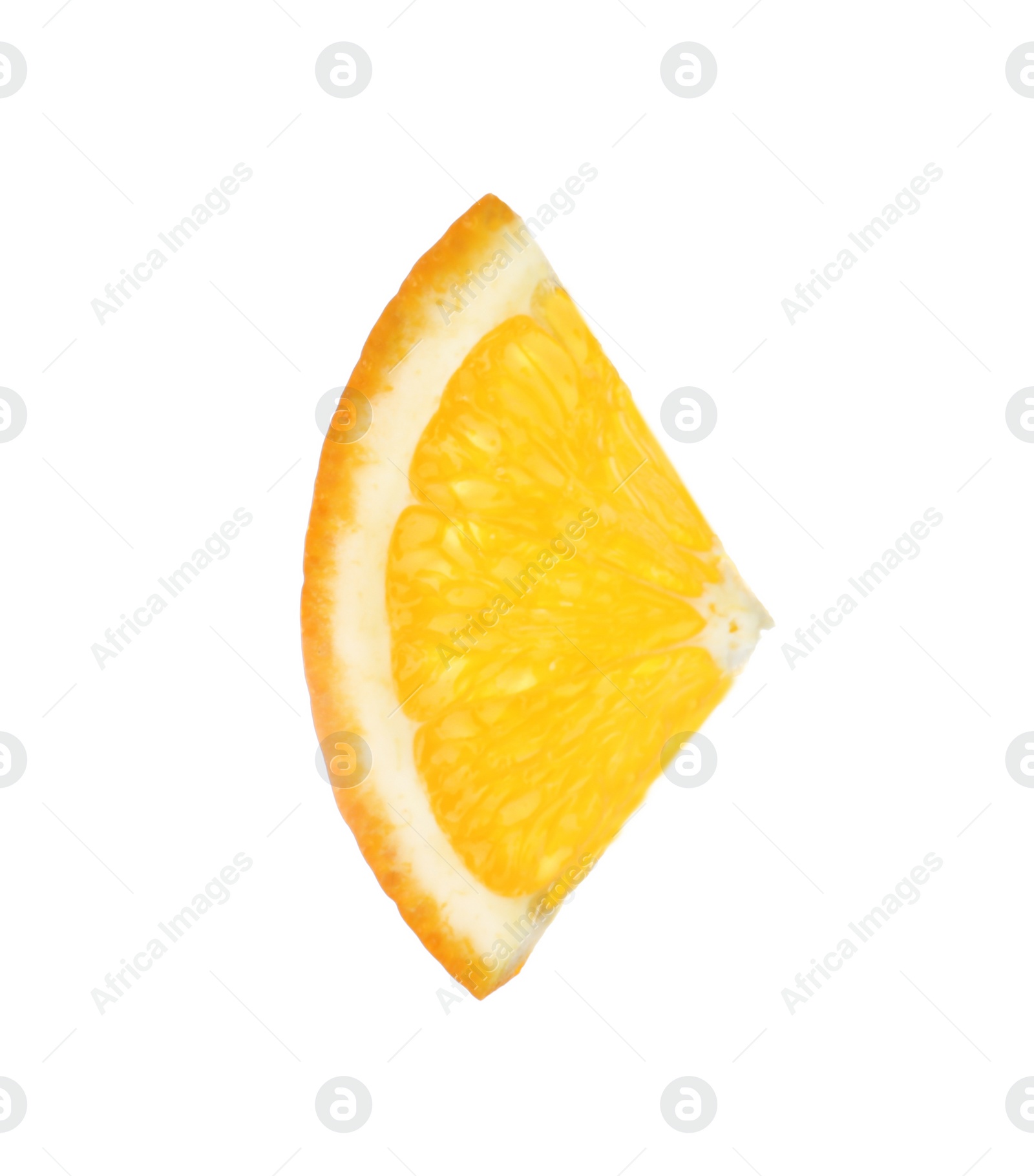 Photo of Slice of ripe orange isolated on white