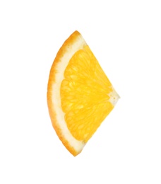 Slice of ripe orange isolated on white