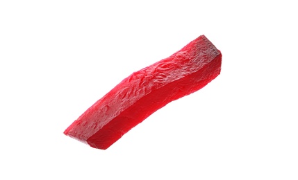 Photo of Cut boiled red beet on white background