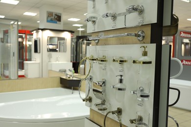 Photo of Assortment of bathroom accessories on display in store