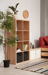 Photo of Modern child room interior with shelving