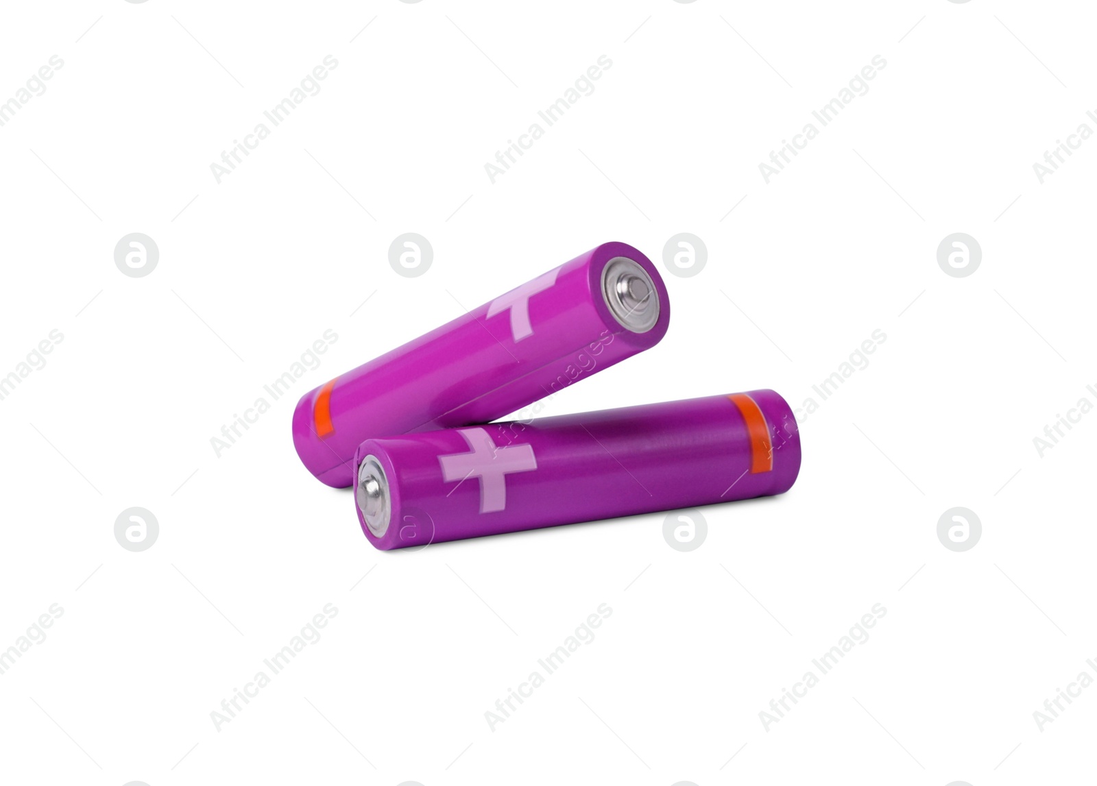 Photo of New AAA size batteries isolated on white