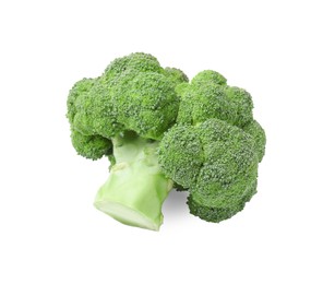 Photo of Fresh raw green broccoli isolated on white