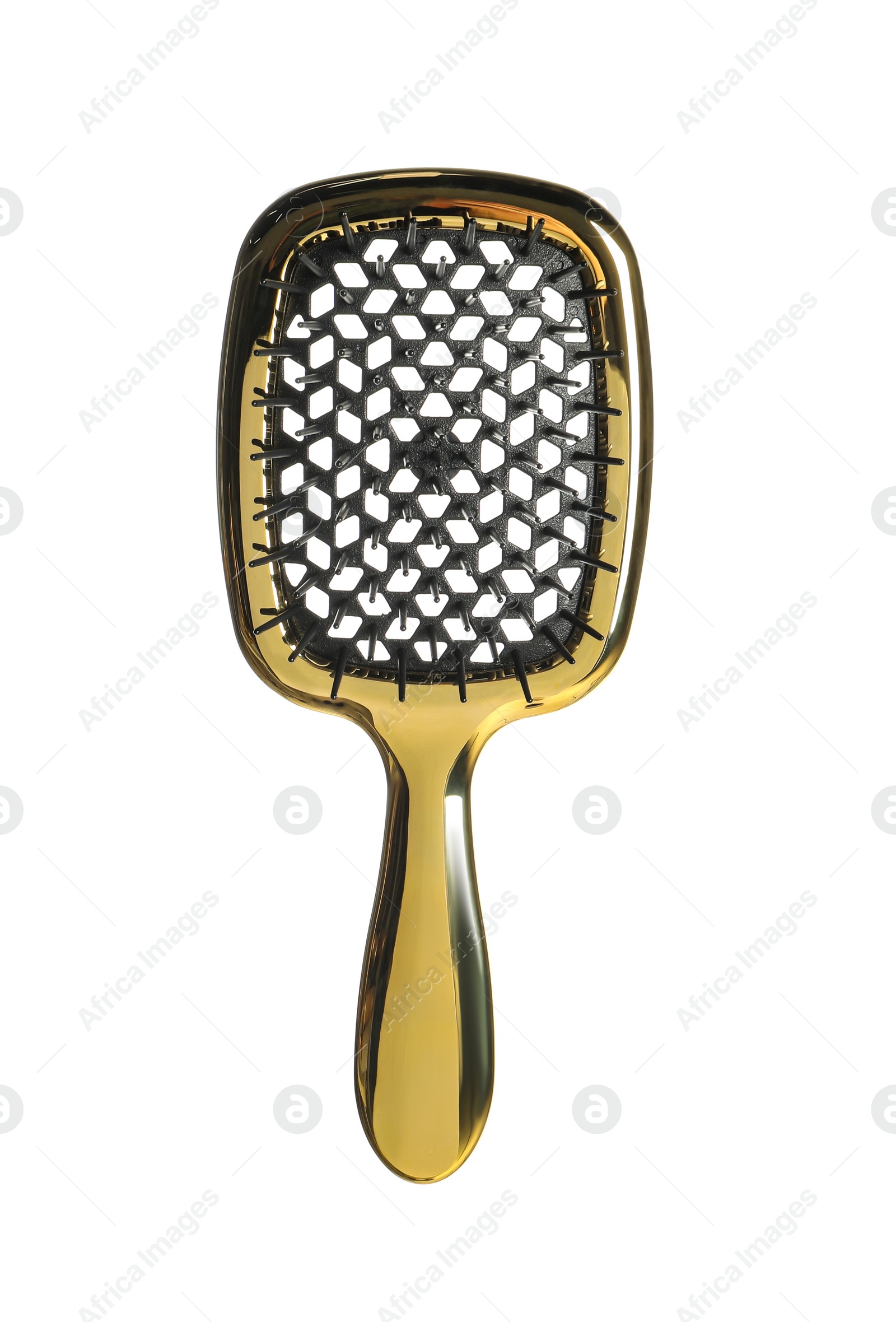 Photo of Hairdresser tool. Hair brush isolated on white