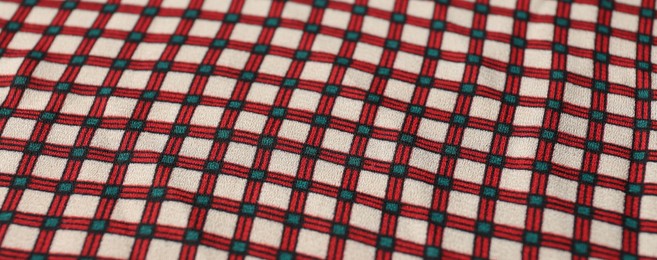 Texture of beautiful fabric with stylish pattern as background, closeup