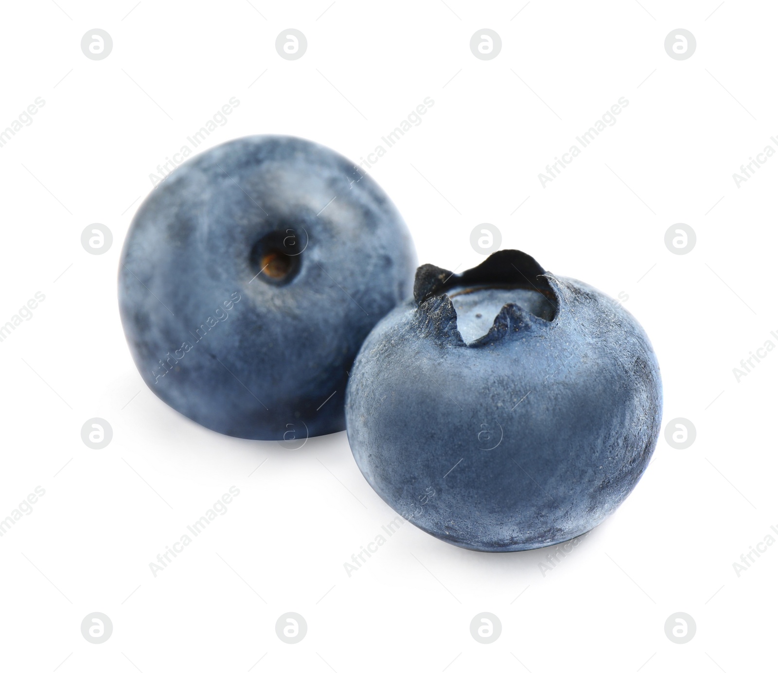 Photo of Delicious fresh ripe blueberries isolated on white