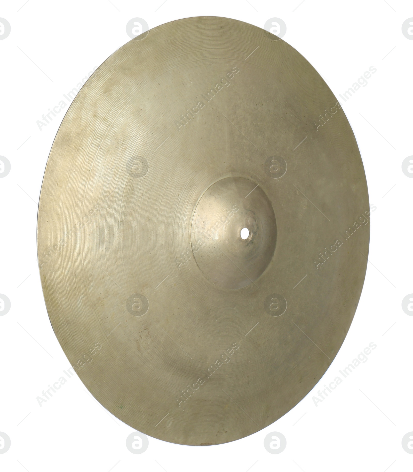 Photo of Cymbal isolated on white. Percussion musical instrument