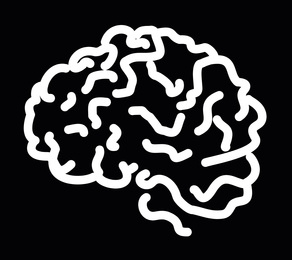 Illustration of  human brain on black background