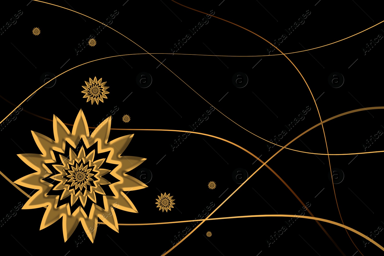 Image of Gold and black ornament as background. Luxury pattern