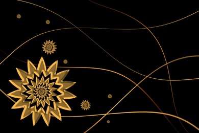 Image of Gold and black ornament as background. Luxury pattern