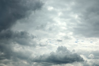 Photo of Sky with heavy rainy clouds on grey day