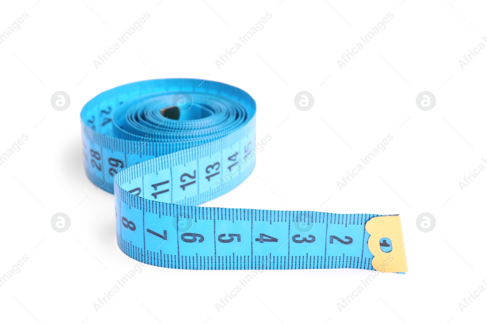 Photo of Measuring tape on white background