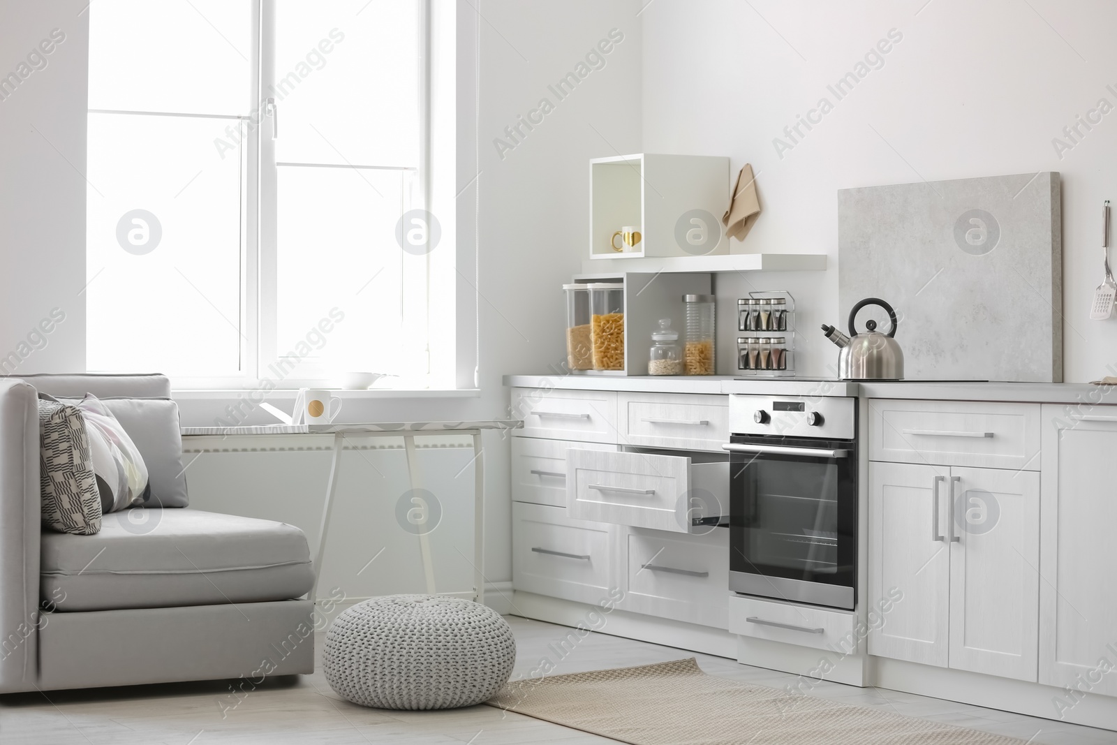 Photo of Stylish kitchen interior setting. Idea for home design