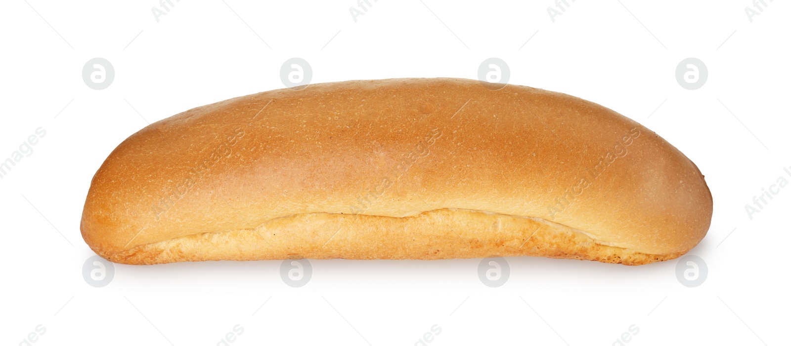 Photo of One fresh hot dog bun isolated on white