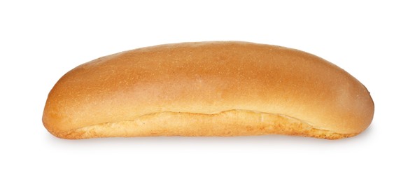 One fresh hot dog bun isolated on white