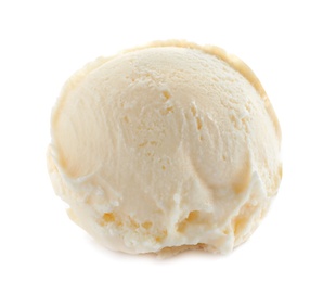 Scoop of delicious ice cream on white background