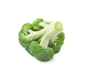 Fresh raw green broccoli isolated on white