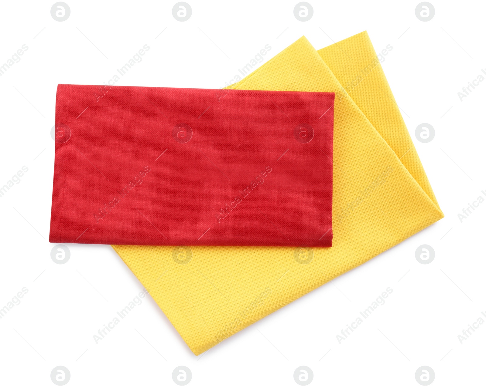 Photo of Fabric napkins for table setting isolated on white, top view