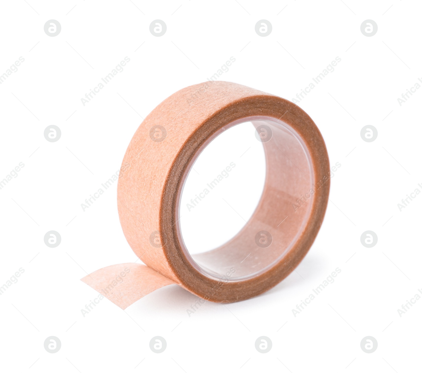 Medical sticking plaster roll isolated on white Photo of Medical sticking plaster roll isolated on white