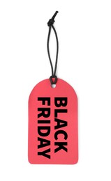 Red tag isolated on white. Black Friday sale